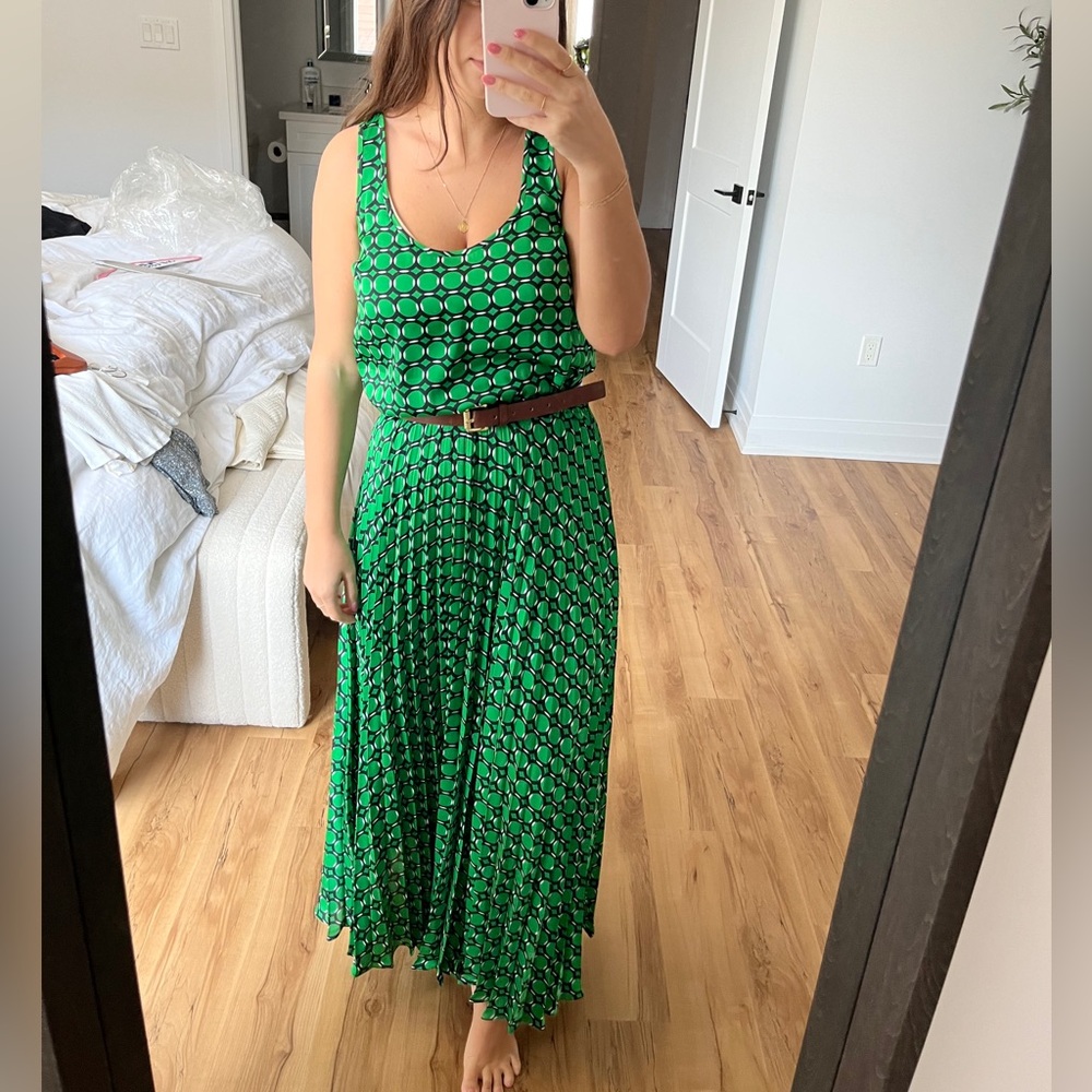 Michael Kors Green Geometric Maxi Dress